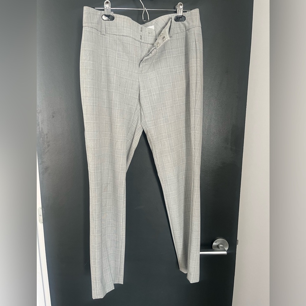 Calvin Klein Light Gray Checkered Trousers